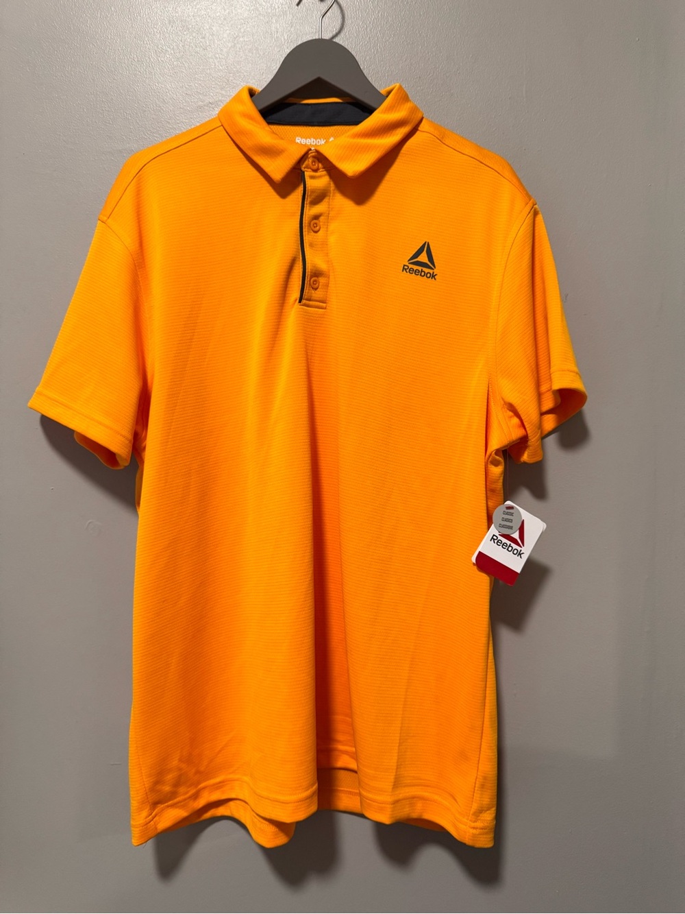 Reebok Men's Orange Polo Shirt - Lightweight Performance